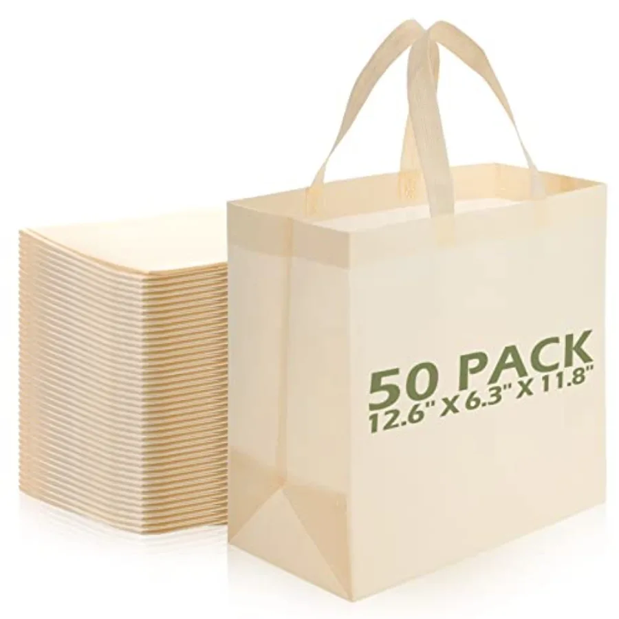 50 Pieces Reusable Totes Bag Bulk Shopping Bags Non Woven Grocery handbag with Handles Foldable for Boutiques
50 Pieces Reusable Totes Bag Bulk Shopping Bags Non Woven Grocery handbag with Handles Foldable for Boutiques