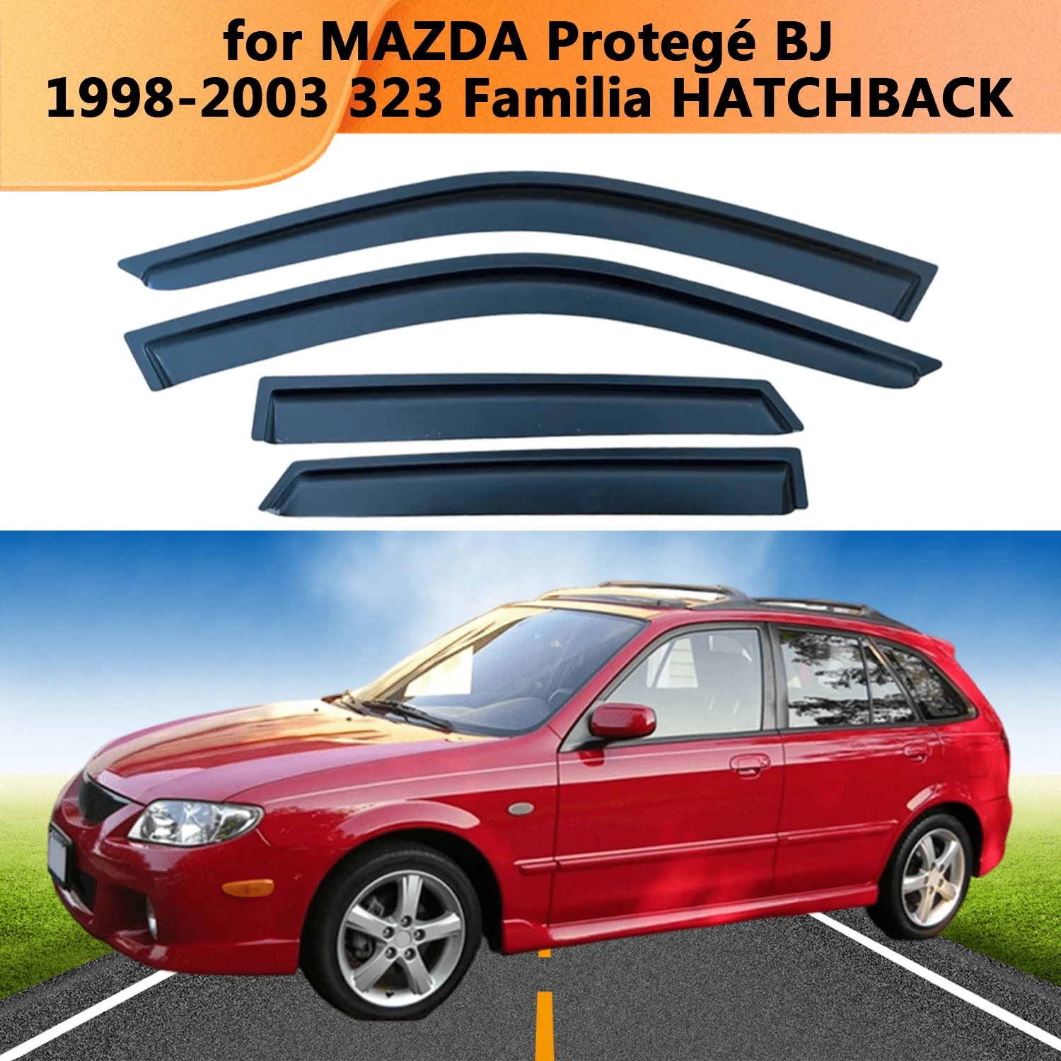 Window Visor for MAZDA Protegé BJ 1998 1999 2000 2001 2002 2003 323 Familia HATCHBACK Weathershied Door Visor Wind Sun Rain
Window Visor for MAZDA Protegé BJ 1998 1999 2000 2001 2002 2003 323 Familia HATCHBACK Weathershied Door Visor Wind Sun Rain