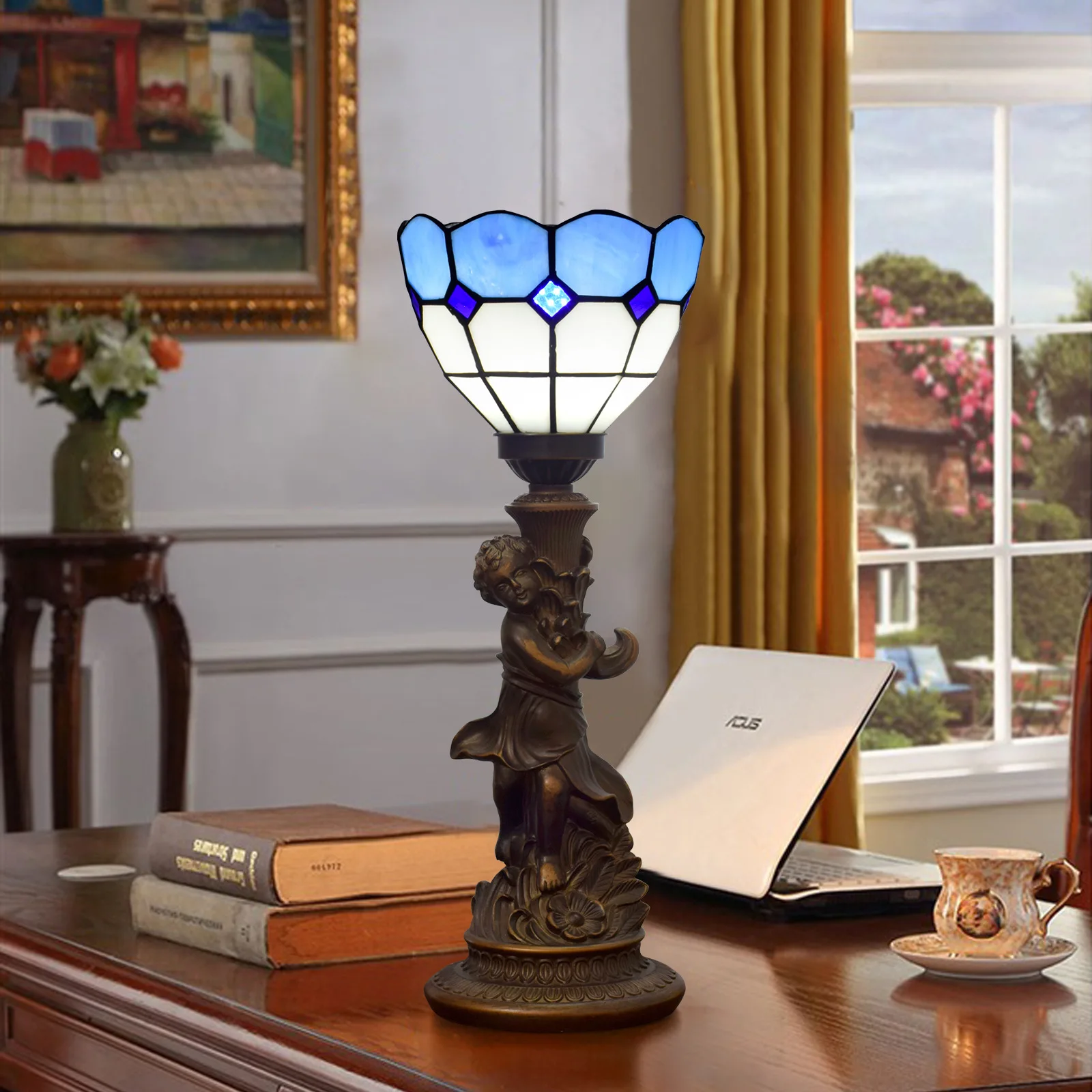 Dia15cm Blue Mediterranean Style Little Boy Stained Glass Lamp Restaurant Bar Desk Table Lamp Bedroom Bedside Light
Dia15cm Blue Mediterranean Style Little Boy Stained Glass Lamp Restaurant Bar Desk Table Lamp Bedroom Bedside Light