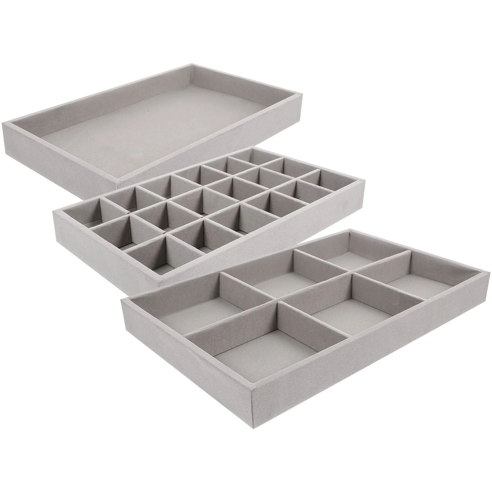 3pcs Jewelry Box Velvet Multi grid Earrings Tray Storage ganizer for Ring Necklace Bracelet Display Home Use jewelry trays
3pcs Jewelry Box Velvet Multi grid Earrings Tray Storage ganizer for Ring Necklace Bracelet Display Home Use jewelry trays