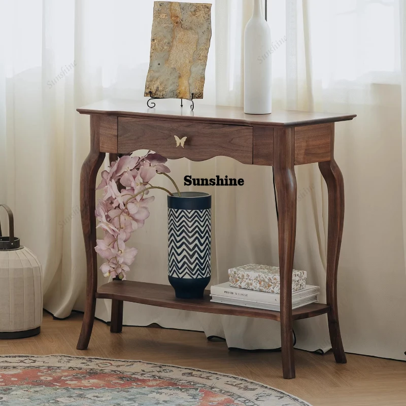 North America, solid wood antique style living room opposite door entrance porch shelf
North America, solid wood antique style living room opposite door entrance porch shelf