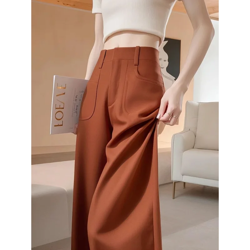 Orange High Waist Wide-leg Women's 2025 Spring Autumn New Straight-drum Casual Pants
Orange High Waist Wide-leg Women's 2025 Spring Autumn New Straight-drum Casual Pants