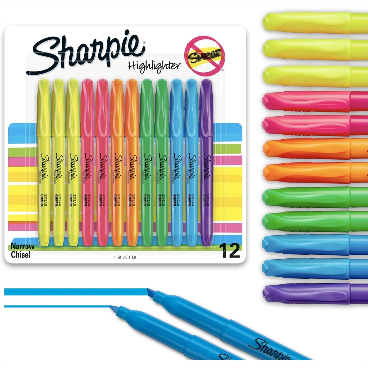 Pocket Highlighters, Chisel Tip, Quick Dry, Assorted Fluorescent Colors, 12 Count for Studying, Note-Taking, School, Office
Pocket Highlighters, Chisel Tip, Quick Dry, Assorted Fluorescent Colors, 12 Count for Studying, Note-Taking, School, Office