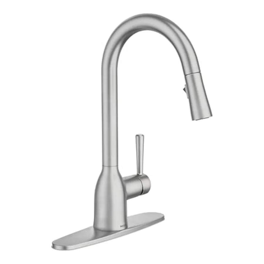Kitchen Faucet with High Arc Pull-down Spray Stainless Steel Silver Spot Resist Finish Power Clean Technology
Kitchen Faucet with High Arc Pull-down Spray Stainless Steel Silver Spot Resist Finish Power Clean Technology