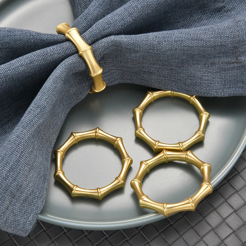 6Pcs Gold Bamboo Napkin Rings Set, Exquisite Round Napkin Buckles Holders for Family Dinners, Weddings, Holiday Parties
6Pcs Gold Bamboo Napkin Rings Set, Exquisite Round Napkin Buckles Holders for Family Dinners, Weddings, Holiday Parties