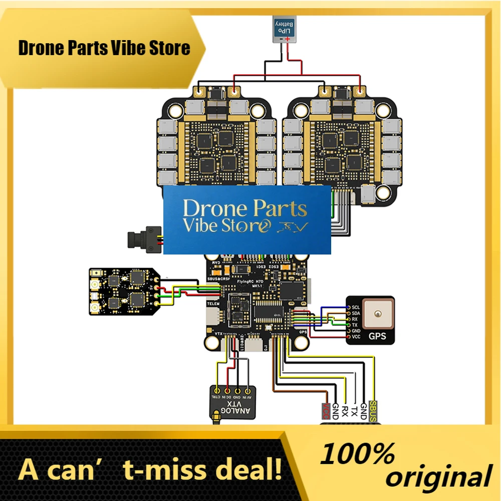 DronePFlyingRC H7D FPV Flight Controller STM32H743 Dual ICM-42688-P Gyro Onboard 128MB Blackbox 12V/2A BEC FPV FC For FPV Racing
DronePFlyingRC H7D FPV Flight Controller STM32H743 Dual ICM-42688-P Gyro Onboard 128MB Blackbox 12V/2A BEC FPV FC For FPV Racing
