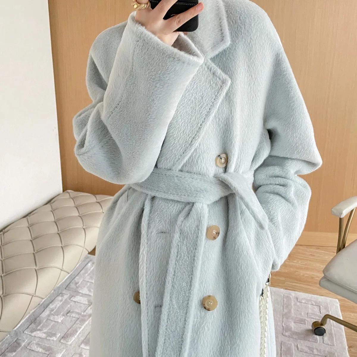 Women Cashmere Coat Women's Medium Long Alpaca Wool Winter Woolen Coat
Women Cashmere Coat Women's Medium Long Alpaca Wool Winter Woolen Coat