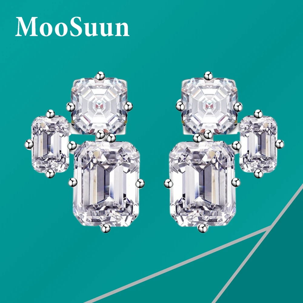 MooSuun Total 9.6ct Asscher Cut Moissanite Diamond Stud Earrings for Women S925 Sterling Silver Emerald Cut Luxury Jewelry
MooSuun Total 9.6ct Asscher Cut Moissanite Diamond Stud Earrings for Women S925 Sterling Silver Emerald Cut Luxury Jewelry