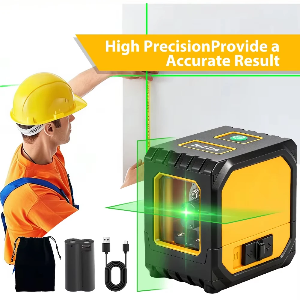 2-Line Green Laser Level Self-Leveling Cross Line, Mini Size USB Charging Convenient to Carry High Visibility Beams
2-Line Green Laser Level Self-Leveling Cross Line, Mini Size USB Charging Convenient to Carry High Visibility Beams
