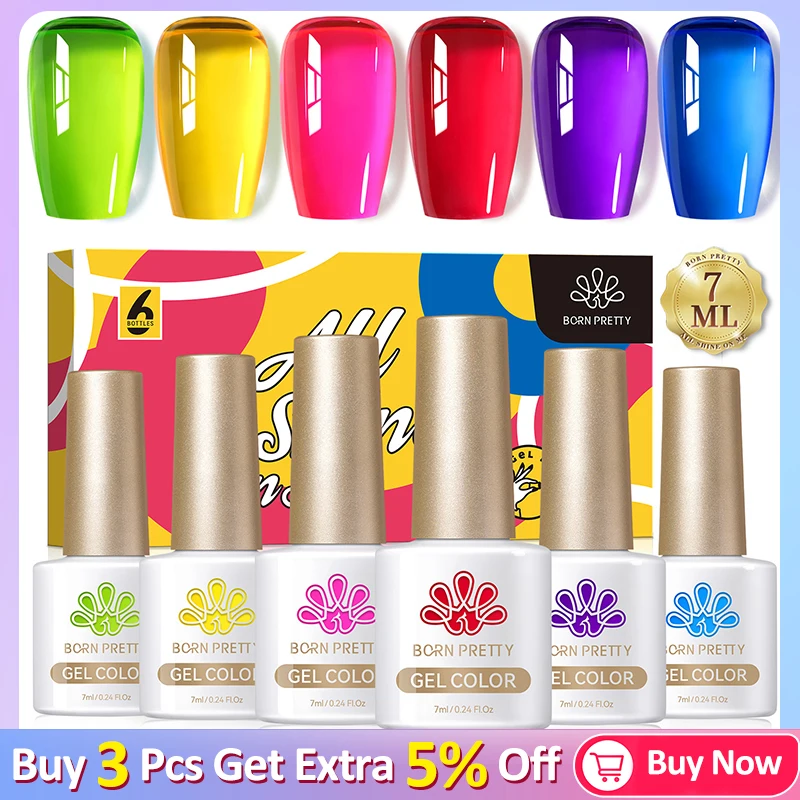 BORN PRETTY Jelly Gel Nail Polish Set of 6 Pcs Ice Jelly Neon Gel Crystal Transparent Spring Summer Fluorescence Color Gel Kit
BORN PRETTY Jelly Gel Nail Polish Set of 6 Pcs Ice Jelly Neon Gel Crystal Transparent Spring Summer Fluorescence Color Gel Kit