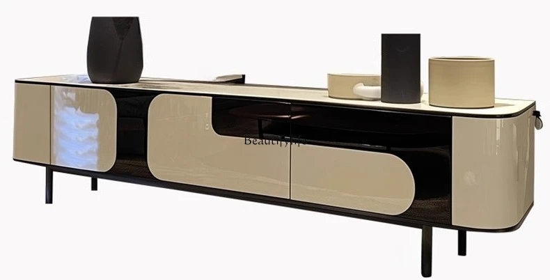 Italian minimalist TV cabinet living room home light luxury high-end small apartment storage floor cabinet black and white
Italian minimalist TV cabinet living room home light luxury high-end small apartment storage floor cabinet black and white