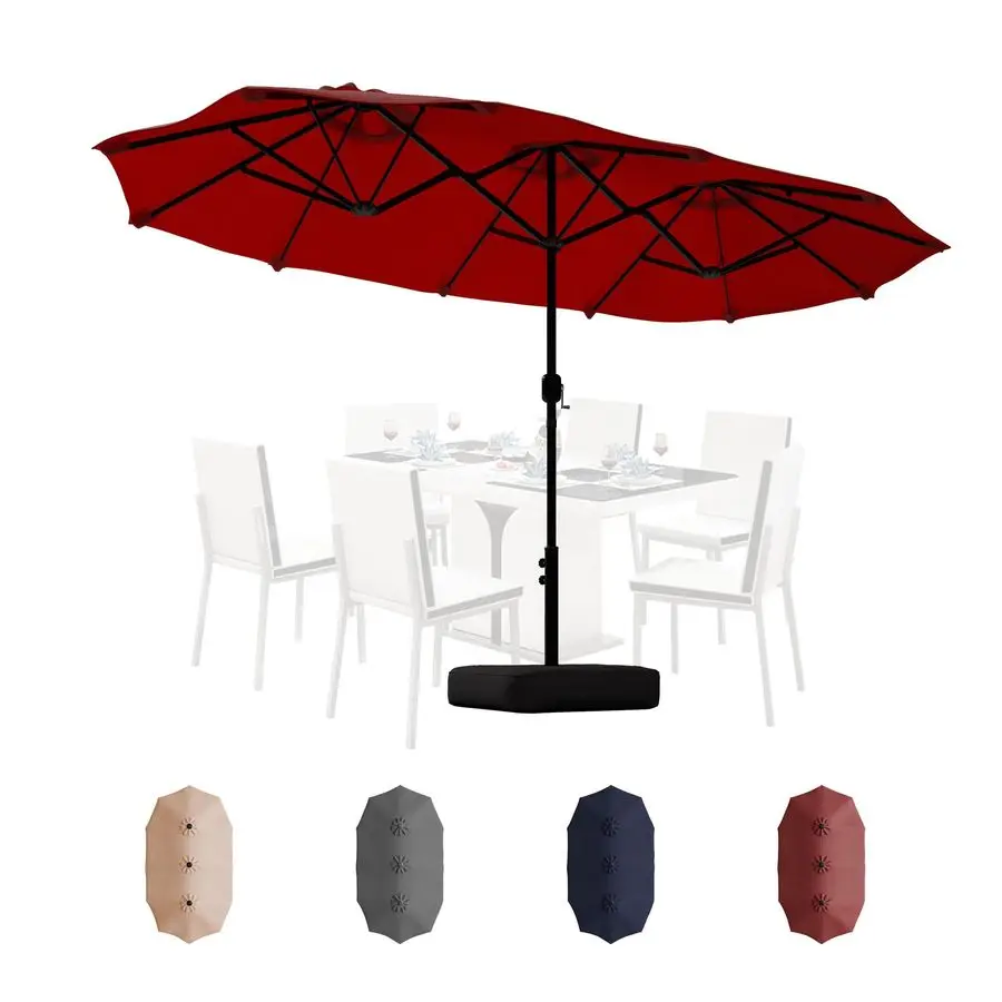 13FT Large Patio Umbrella with Base, Outdoor DoubleSided Rectangular Shade with Crank Handle for Poolside Lawn Garden, Red
13FT Large Patio Umbrella with Base, Outdoor DoubleSided Rectangular Shade with Crank Handle for Poolside Lawn Garden, Red
