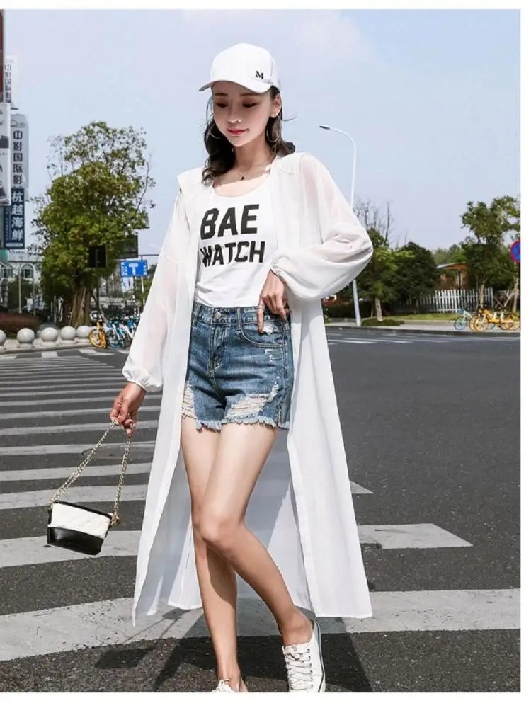 Summer Solid Shawl Cardigan Hooded Beach Shirts Women's Oversized Long Sleeve Cardigan Loose Sun Protection Bandage Blouses Top
Summer Solid Shawl Cardigan Hooded Beach Shirts Women's Oversized Long Sleeve Cardigan Loose Sun Protection Bandage Blouses Top