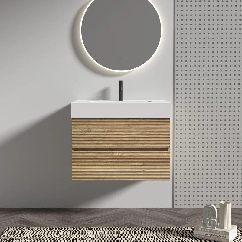 Grace 30" Wall Mounted Floating Bathroom Vanity with White Engineered Quartz Sink, Soft-Close Drawers, Modern Design, No Drain or Faucet Included
Grace 30" Wall Mounted Floating Bathroom Vanity with White Engineered Quartz Sink, Soft-Close Drawers, Modern Design, No Drain or Faucet Included