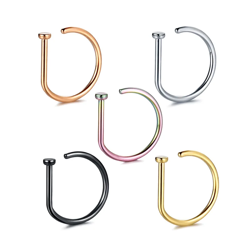 Fashion D-Shaped Nose Stud For Men Women Punk Nose Ring Body Piercing False Nose Ring Jewelry Gift
Fashion D-Shaped Nose Stud For Men Women Punk Nose Ring Body Piercing False Nose Ring Jewelry Gift