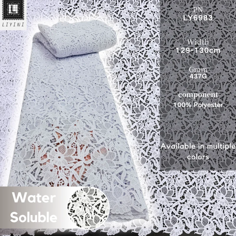 White Guipure Cord Lace Fabric African Embroidery Water Soluble Flower Lace High Quality Sewing for Bridal Dress By 5 yards
White Guipure Cord Lace Fabric African Embroidery Water Soluble Flower Lace High Quality Sewing for Bridal Dress By 5 yards