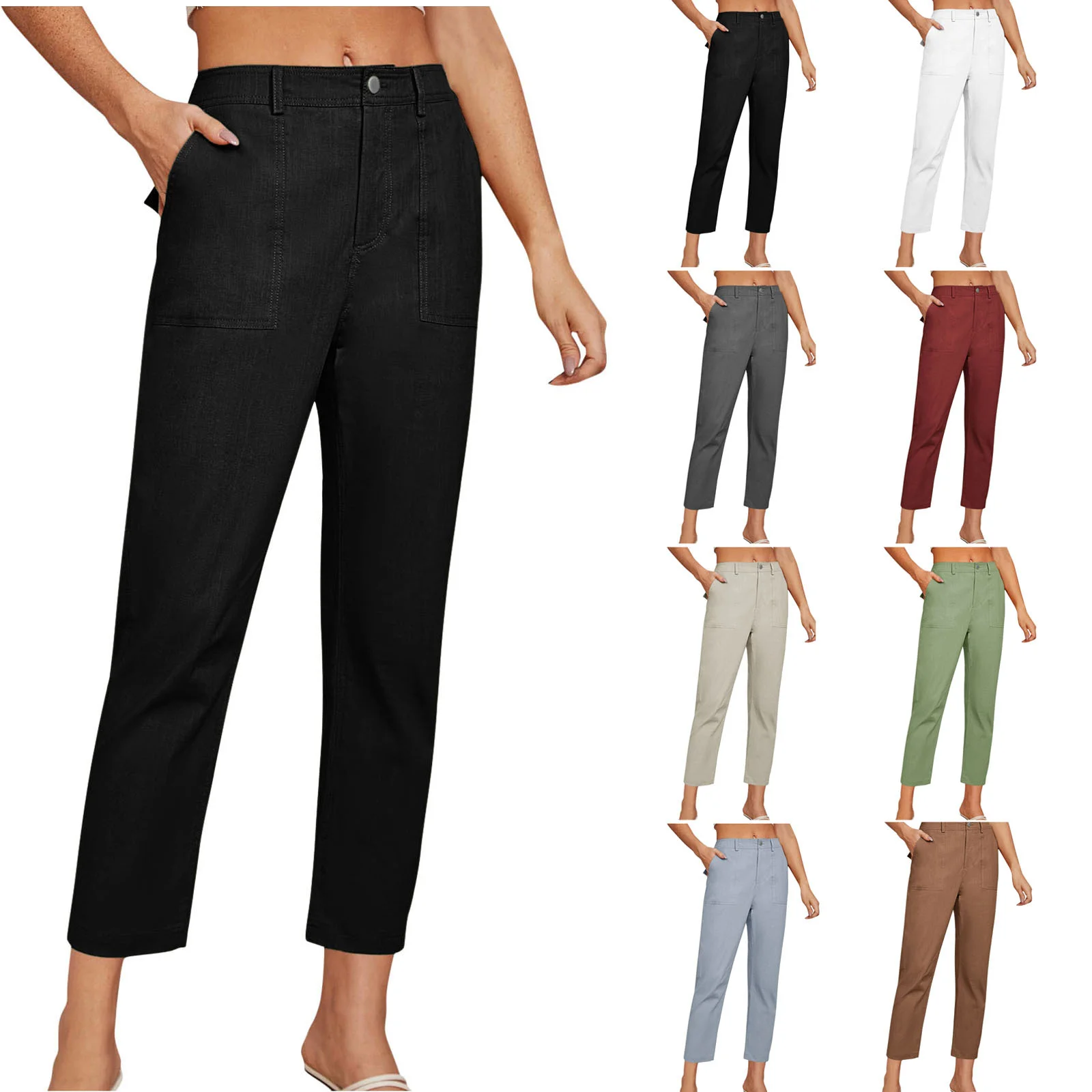 Comfortable Casual Pure Color Women's Workwear Long Pants Fashionable Loose Fit Trousers for Ladies
Comfortable Casual Pure Color Women's Workwear Long Pants Fashionable Loose Fit Trousers for Ladies