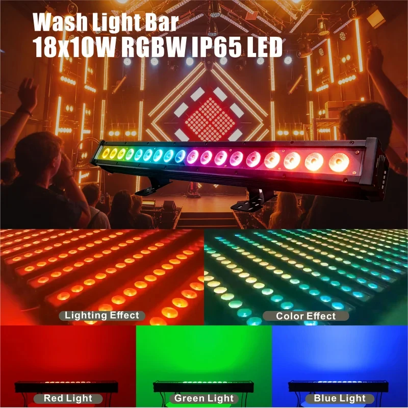Wholesale 18x10W LED Wash Light Bar RGBW 4in1 IP65 Waterproof Aluminum No Fan DMX512 Sound Active Stage Lights for DJ Disco
Wholesale 18x10W LED Wash Light Bar RGBW 4in1 IP65 Waterproof Aluminum No Fan DMX512 Sound Active Stage Lights for DJ Disco