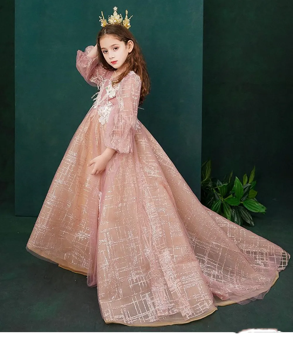 Flower Girl Dress Pink Fluffy Tulle Bubble Sleeve Bow Belt Wedding Elegant Flower Child's First Eucharistic Birthday Party Dress
Flower Girl Dress Pink Fluffy Tulle Bubble Sleeve Bow Belt Wedding Elegant Flower Child's First Eucharistic Birthday Party Dress