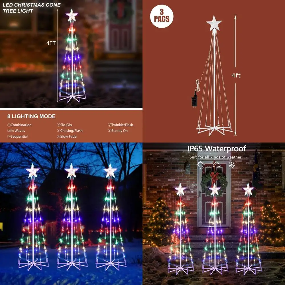 4-Foot Multicolor Animated Christmas Cone Tree with 8 Lighting Modes for Outdoor and Indoor Decorations
4-Foot Multicolor Animated Christmas Cone Tree with 8 Lighting Modes for Outdoor and Indoor Decorations