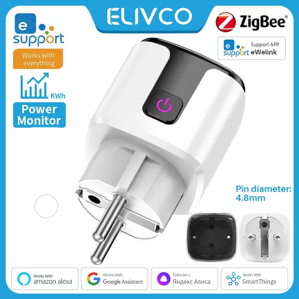 Умная розетка eWelink Zigbee EU 16A с голосовым и дистанционным управлением, мониторингом энергопотребления для автоматизации умного дома
Умная розетка eWelink Zigbee EU 16A с голосовым и дистанционным управлением, мониторингом энергопотребления для автоматизации умного дома