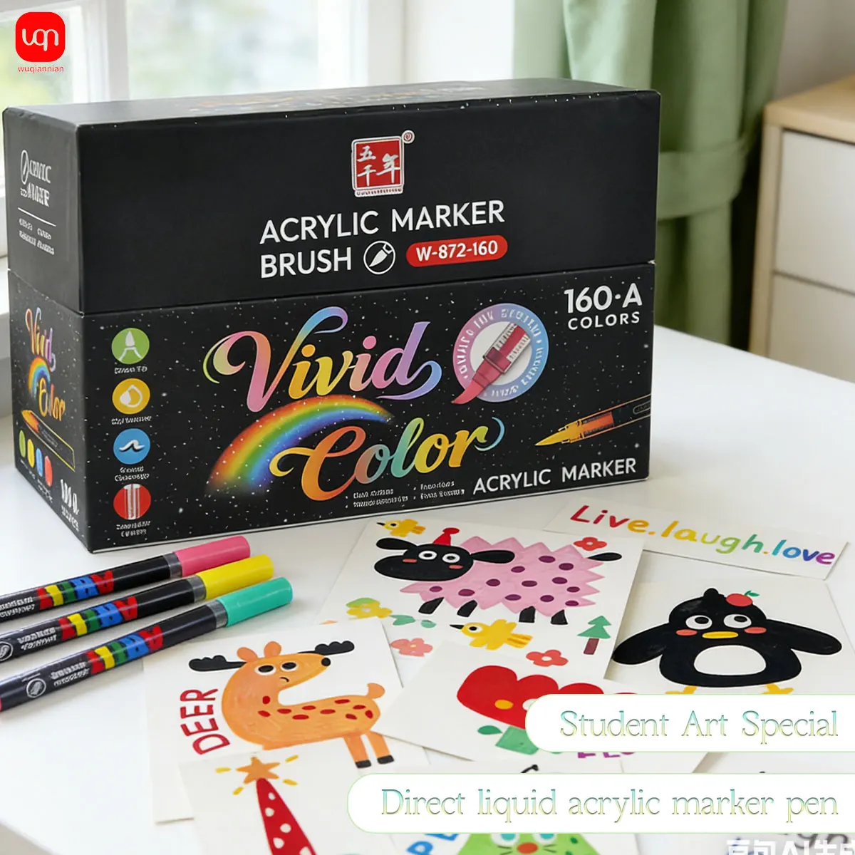 Маркер акриловый WQN-160, цветной, с мягким наконечником, для рисования, письма и додлайна, канцелярские товары
Маркер акриловый WQN-160, цветной, с мягким наконечником, для рисования, письма и додлайна, канцелярские товары