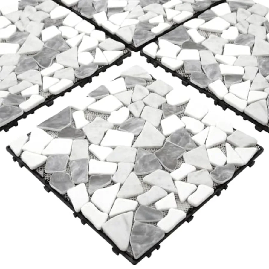 4PCS Natural Pebble Interlocking Deck Tiles, 12" x 12" Recycled Glass Marble Looks Waterproof Patio Deck, Outdoor and Indoor Fl
4PCS Natural Pebble Interlocking Deck Tiles, 12" x 12" Recycled Glass Marble Looks Waterproof Patio Deck, Outdoor and Indoor Fl