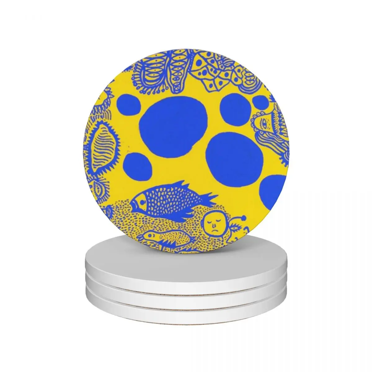 Blue World Yayoi Kusama Ceramic Coasters (Set of 4) cup holder mug set cute set Coasters
Blue World Yayoi Kusama Ceramic Coasters (Set of 4) cup holder mug set cute set Coasters