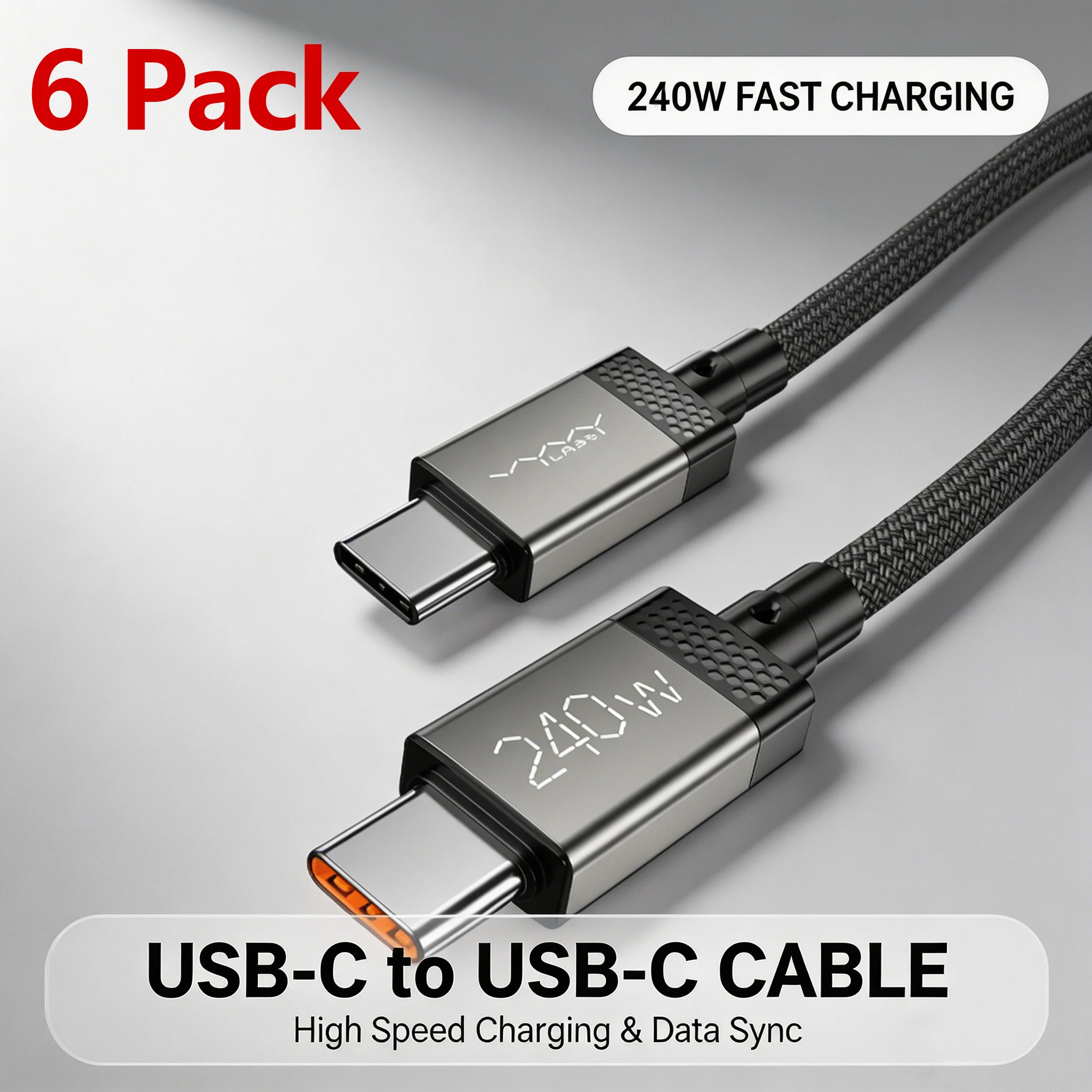 6Pack 240W Fast Charging Cable PD3.0 QC SCP UFCS Super Fast Charging 480Mbps Data Transmission With E-Mark Chip for Phone Laptop
6Pack 240W Fast Charging Cable PD3.0 QC SCP UFCS Super Fast Charging 480Mbps Data Transmission With E-Mark Chip for Phone Laptop