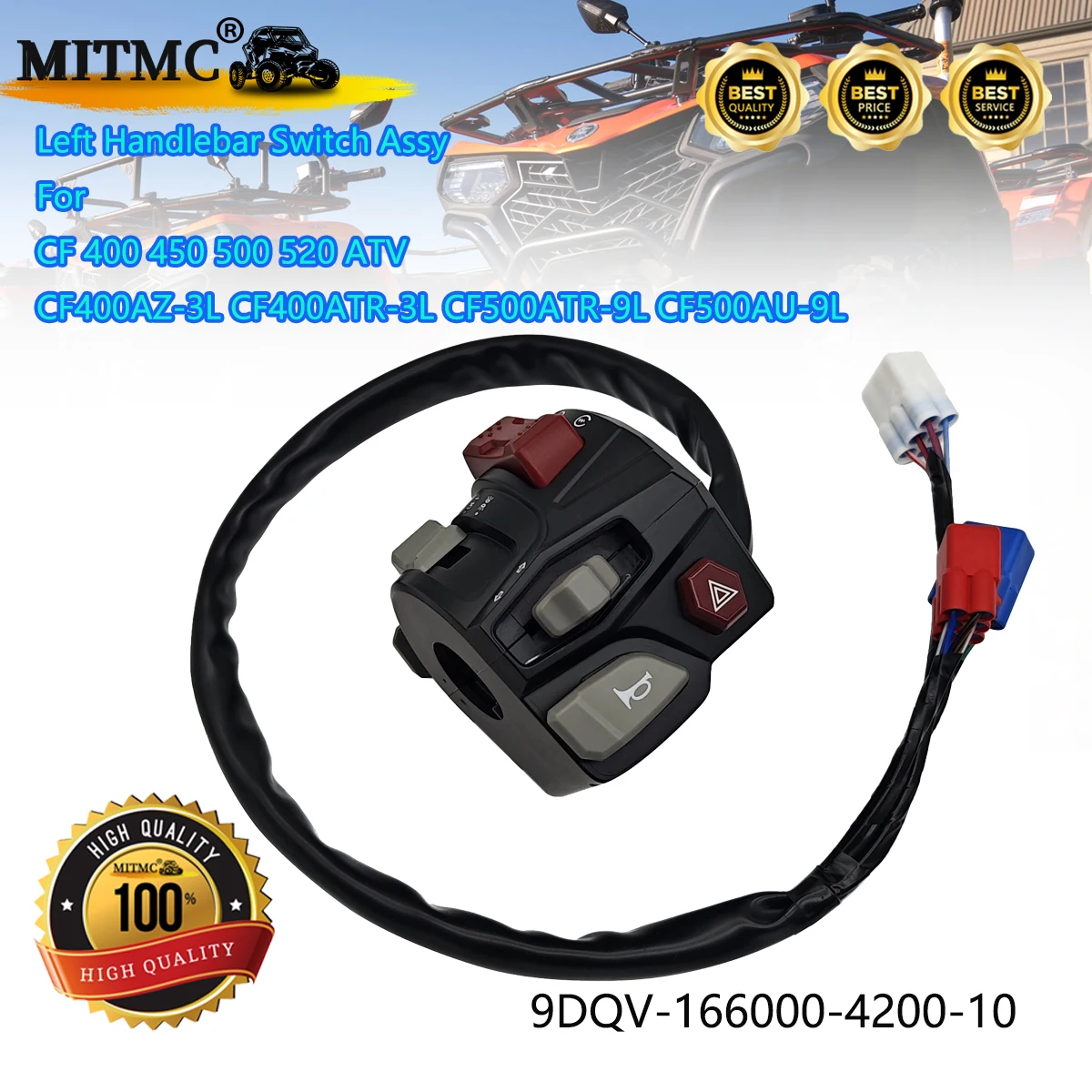 Переключатель левого руля в сборе для CF 400 450 500 520 CF400AZ-3L CF400ATR-3L CF500ATR-9L CF500AU-9L ATV 9DQV-166000-4200-10
Переключатель левого руля в сборе для CF 400 450 500 520 CF400AZ-3L CF400ATR-3L CF500ATR-9L CF500AU-9L ATV 9DQV-166000-4200-10