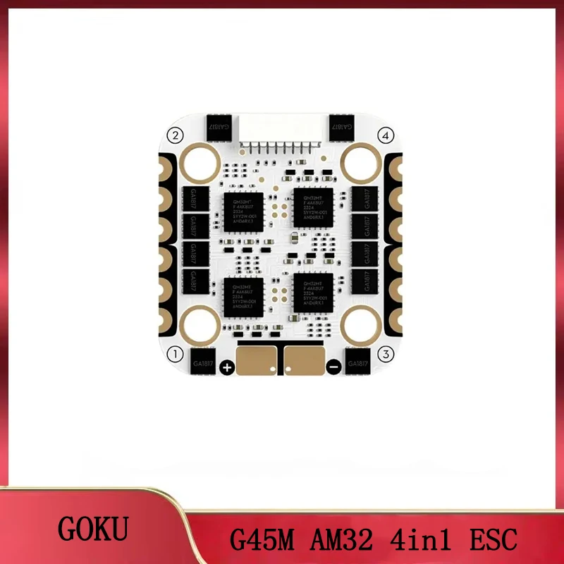 Flywoo GOKU G45M 20x20 ESC: 32BIT 128K, 2-6S 45A, AT32 Dual-In-One Chip & MOSFET – FPV Drone DIY
Flywoo GOKU G45M 20x20 ESC: 32BIT 128K, 2-6S 45A, AT32 Dual-In-One Chip & MOSFET – FPV Drone DIY