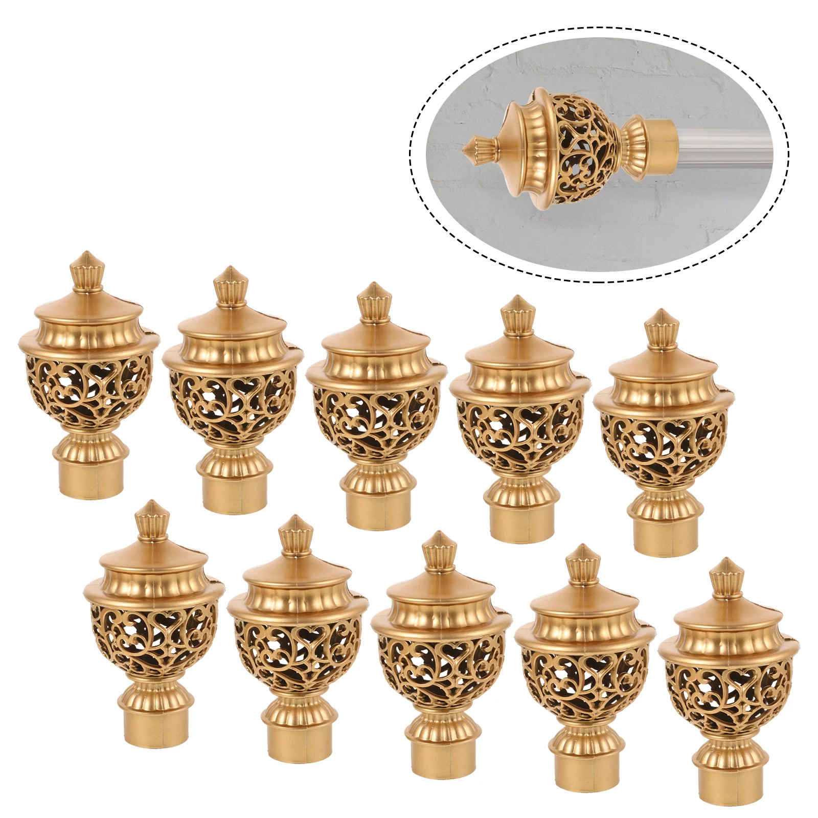 10 Pcs Curtain Rod Finials Round Decorative End Caps for Simple Design Easy Install Home Hotel Use Hardware
10 Pcs Curtain Rod Finials Round Decorative End Caps for Simple Design Easy Install Home Hotel Use Hardware
