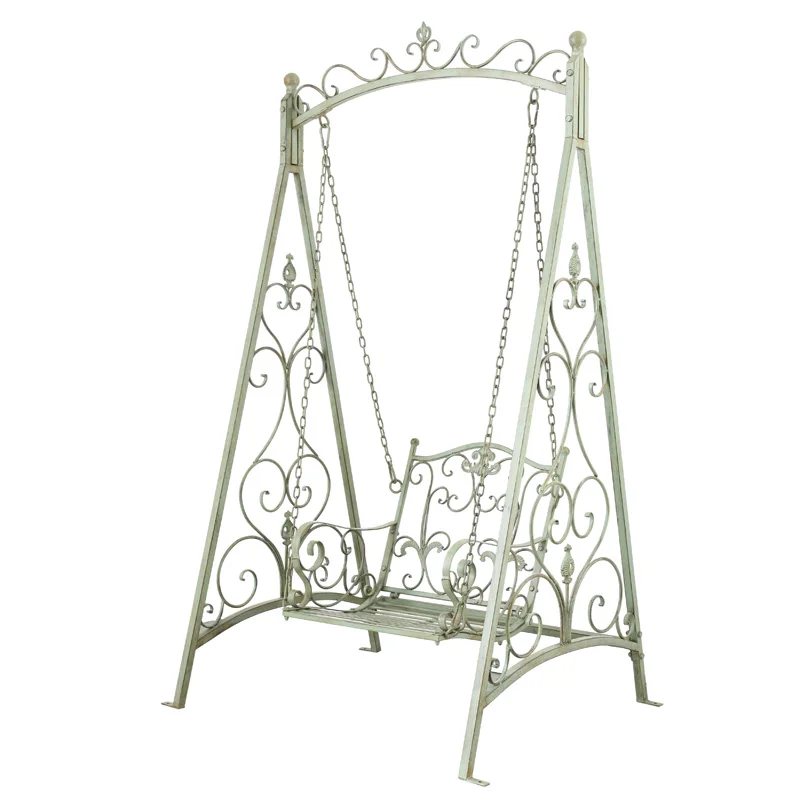 American retro wrought iron outdoor single swing hanging basket courtyard garden indoor children's
American retro wrought iron outdoor single swing hanging basket courtyard garden indoor children's