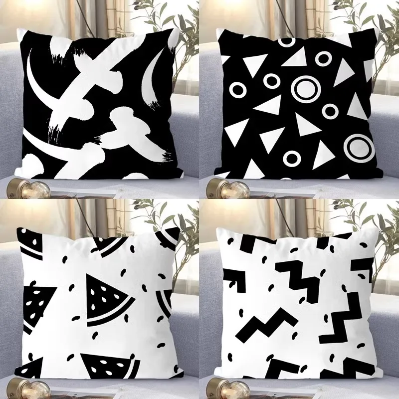 Black - White Art Graffiti Throw Pillow, Casual Brushstroke Design, Unlock Trendy Atmosphere, No Insert
Black - White Art Graffiti Throw Pillow, Casual Brushstroke Design, Unlock Trendy Atmosphere, No Insert