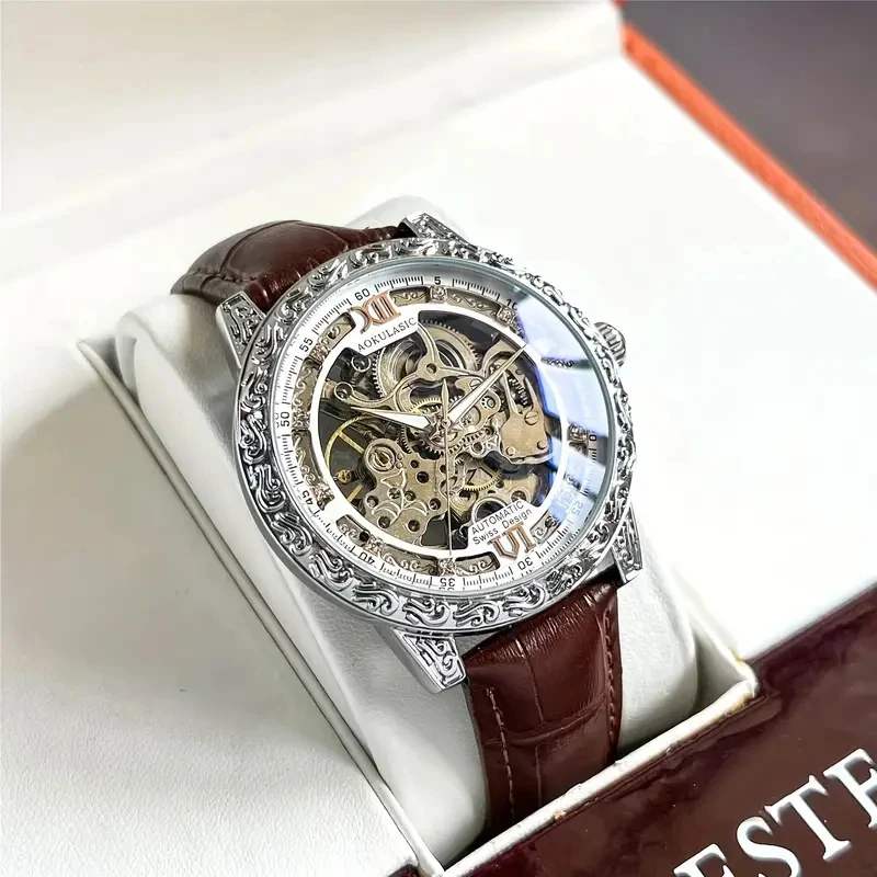 New High-End Lightweight Luxury Hollow Automatic Mechanical Watch for Men, Stylish Business Casual British Fashion Men's Watch, This Is the First Choice for Gifts, the Best Gift for Him, No Batteries Needed
New High-End Lightweight Luxury Hollow Automatic Mechanical Watch for Men, Stylish Business Casual British Fashion Men's Watch, This Is the First Choice for Gifts, the Best Gift for Him, No Batteries Needed
