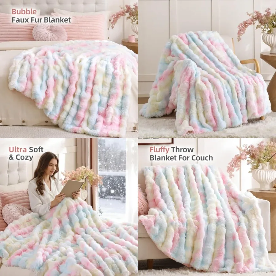Faux Fur Throw Blanket for Couch - Super Soft Cozy Bubble Blanket, Fluffy Plush Fuzzy Throw for Sofa Bed, Thick Lightweight War
Faux Fur Throw Blanket for Couch - Super Soft Cozy Bubble Blanket, Fluffy Plush Fuzzy Throw for Sofa Bed, Thick Lightweight War