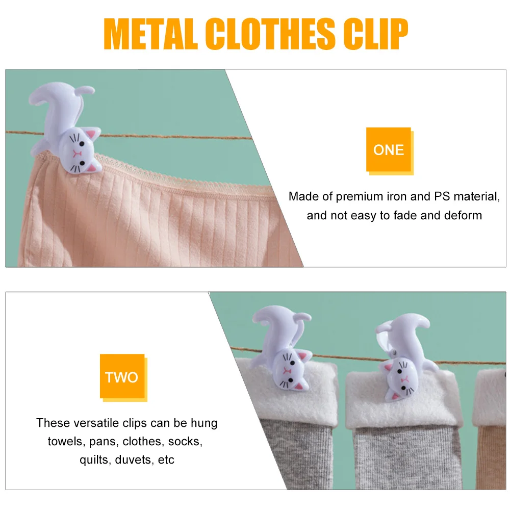 6Pcs Multi-Functional Cat Shape Clothes Clips Iron Windproof Clothespins for Home Quilt Towel Sock Fixing Cat Shape Clothes Clip 
6Pcs Multi-Functional Cat Shape Clothes Clips Iron Windproof Clothespins for Home Quilt Towel Sock Fixing Cat Shape Clothes Clip