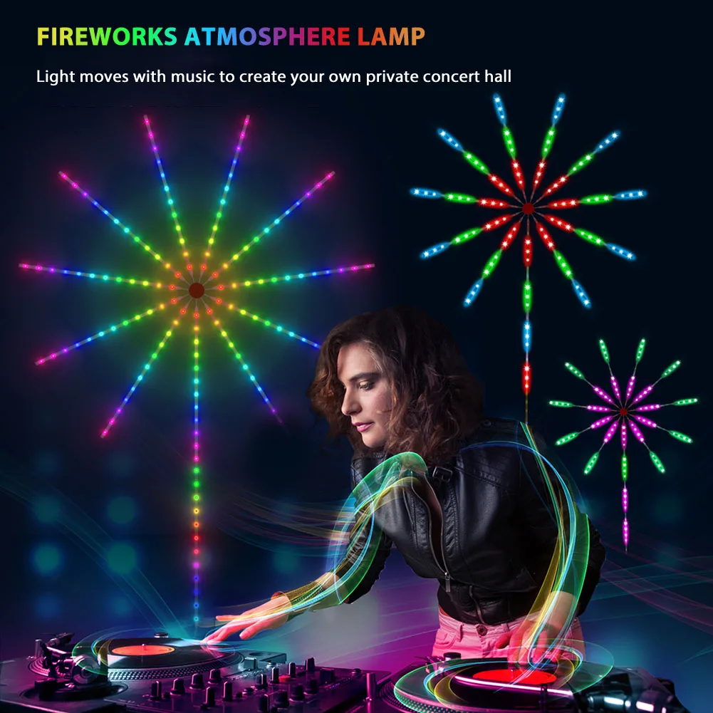 Smart Firework LED Light with Remote Control Adjustment, Colorful Lamp, Music Synchronized, Color-Changing, Party Decoration
Smart Firework LED Light with Remote Control Adjustment, Colorful Lamp, Music Synchronized, Color-Changing, Party Decoration