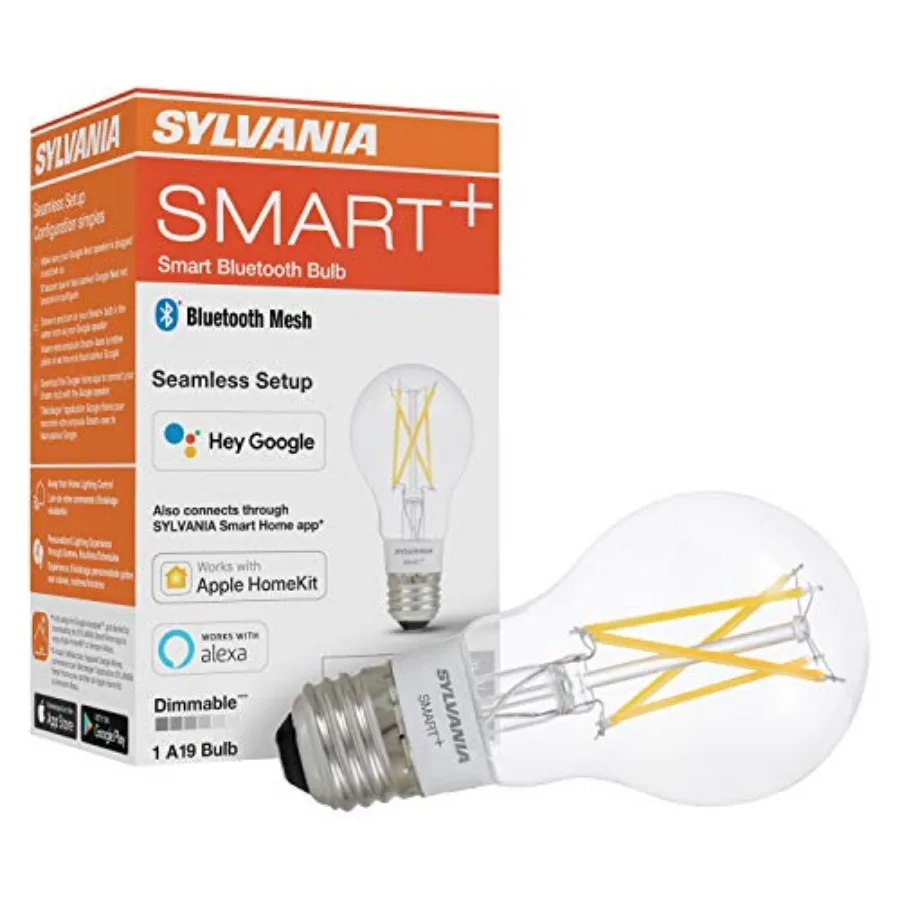 Smart+ Bluetooth Clear Filament Soft White A19 LED Bulb, Compatible with Alexa, Apple HomeKit and Google Assistant, 1 Pack
Smart+ Bluetooth Clear Filament Soft White A19 LED Bulb, Compatible with Alexa, Apple HomeKit and Google Assistant, 1 Pack