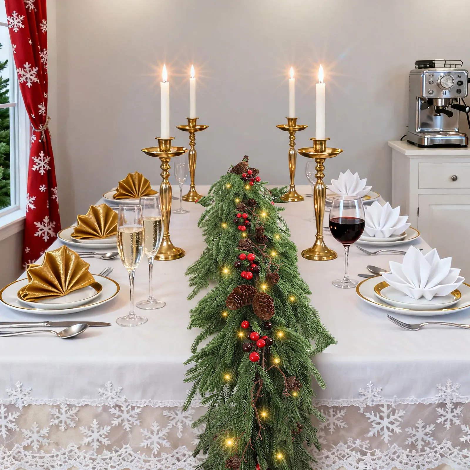 Battery Operated 9FT Garland No Outlet Needed 100 LEDs for Indoor/Outdoor Holiday Decor, Stairs, Mantle & Door
Battery Operated 9FT Garland No Outlet Needed 100 LEDs for Indoor/Outdoor Holiday Decor, Stairs, Mantle & Door