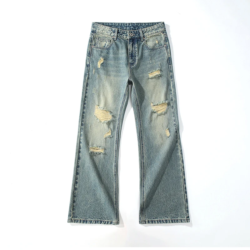 Flared Jeans Men Booocut Jean Streetwear Denim Pants Ripped Hollow Out Vintage Jeans Men Distressed Frayed Americian Style
Flared Jeans Men Booocut Jean Streetwear Denim Pants Ripped Hollow Out Vintage Jeans Men Distressed Frayed Americian Style