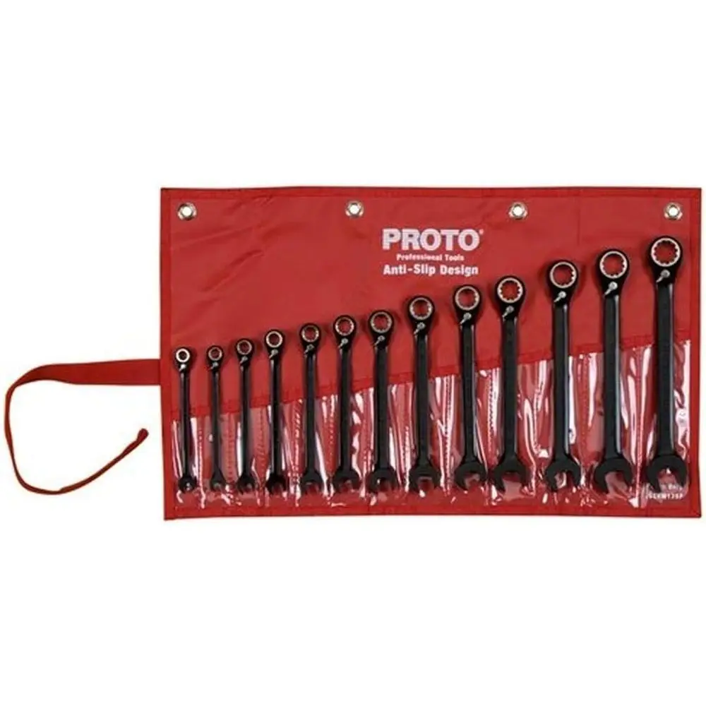 Reversible Ratchet Wrench Set, 13-Piece, Chrome Finish, Spline Design
Reversible Ratchet Wrench Set, 13-Piece, Chrome Finish, Spline Design