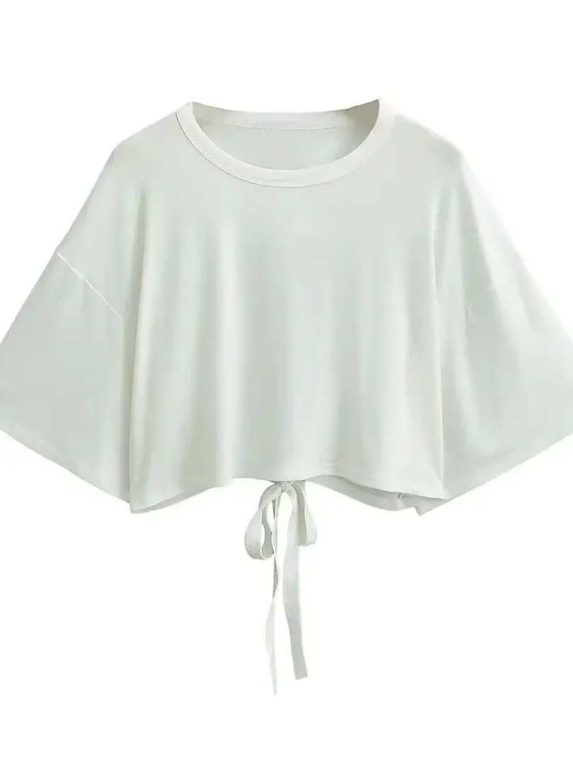 Spicy Girl Style Short Sleeved T-shirt For Women's 2024 Summer New Style Wide Truffle Navel Tied Large Backless Top Fashion O75S
Spicy Girl Style Short Sleeved T-shirt For Women's 2024 Summer New Style Wide Truffle Navel Tied Large Backless Top Fashion O75S