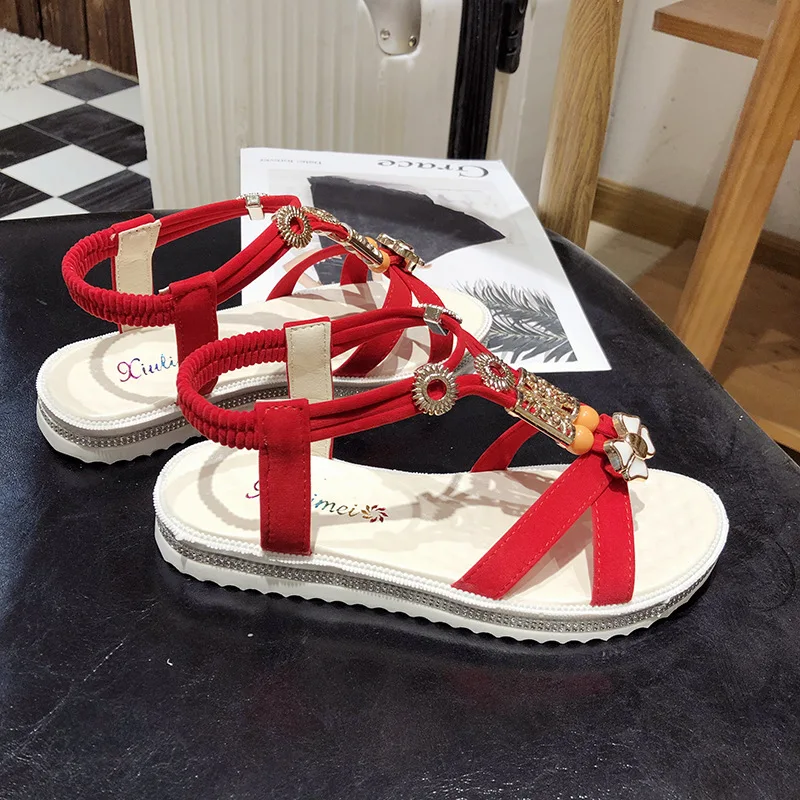Sandals Ladies Roman Shoes Flat Without Heel Sandal Female Orthopedic Rhinestone Comfortable Shoe Butterfly Summer New 2025 Red
Sandals Ladies Roman Shoes Flat Without Heel Sandal Female Orthopedic Rhinestone Comfortable Shoe Butterfly Summer New 2025 Red