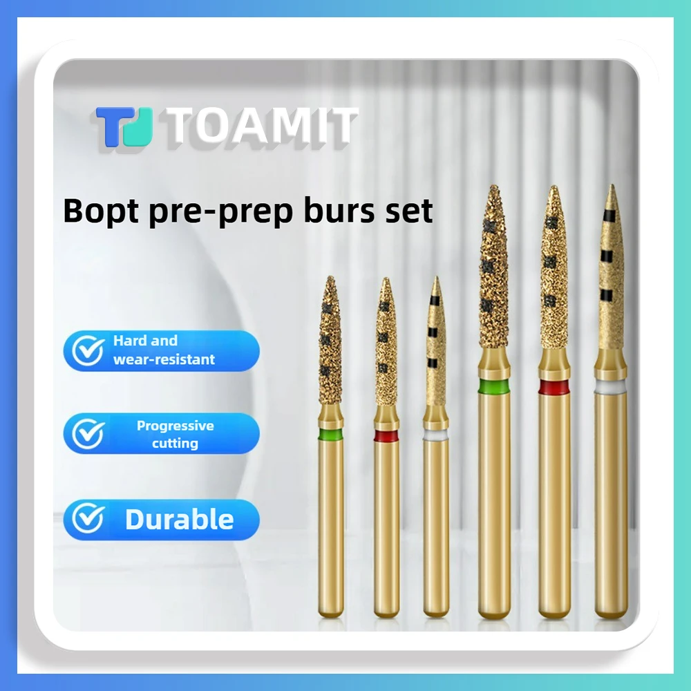 Complete Crown Prep Kit: 6pcs Diamond & Carbide Burs Set, Vertical Needle Design for Efficient Full Crown Tooth Preparation
Complete Crown Prep Kit: 6pcs Diamond & Carbide Burs Set, Vertical Needle Design for Efficient Full Crown Tooth Preparation