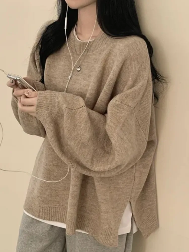 Шикарный осенне-зимний вязаный свитер, женский свободный ленивый свитер средней длины с открытой передней частью и фонариками, круглый пуловер Ne
Шикарный осенне-зимний вязаный свитер, женский свободный ленивый свитер средней длины с открытой передней частью и фонариками, круглый пуловер Ne