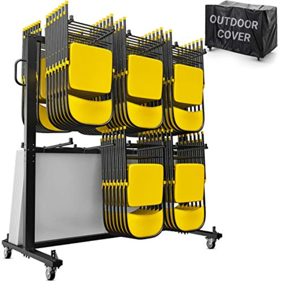 Outdoor folding table and chairs cart: heavy duty metal rack, black finish, innovative mobile dolly with folding capacity and r
Outdoor folding table and chairs cart: heavy duty metal rack, black finish, innovative mobile dolly with folding capacity and r
