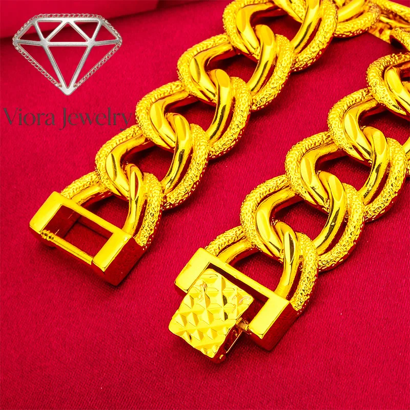 Viora Jewelry Watch Clasp Bracelet for Men, 24K Gold, AU999 | Matte gold clasp with gear engravings, rugged vintage style for ca
Viora Jewelry Watch Clasp Bracelet for Men, 24K Gold, AU999 | Matte gold clasp with gear engravings, rugged vintage style for ca