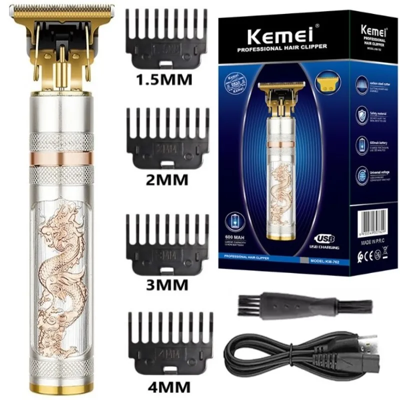 Kemei 762 full metal hair trimmer for men professional barber beard hair clipper electric haircut machine rechargeable
Kemei 762 full metal hair trimmer for men professional barber beard hair clipper electric haircut machine rechargeable