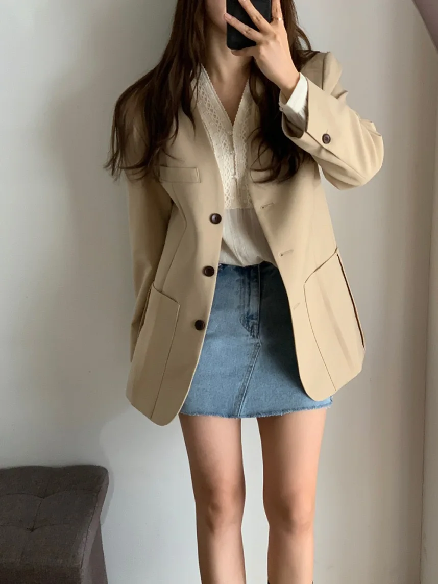 Women's Slim Fit Suit Jaet with Big kets oulder Pad V-Ne Long Sve Autumn Winter Faionable Versatile Casual Wear
Women's Slim Fit Suit Jaet with Big kets oulder Pad V-Ne Long Sve Autumn Winter Faionable Versatile Casual Wear